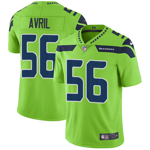 Nike Seahawks #56 Cliff Avril Green Men's Stitched NFL Limited Rush Jersey - Click Image to Close